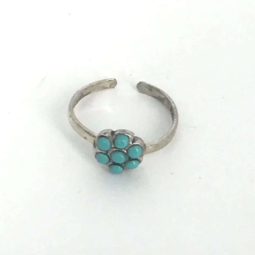 925 Sterling Silver Beaded Flower Adjustable Toe Ring Beach Minimalist - Picture 8 of 12